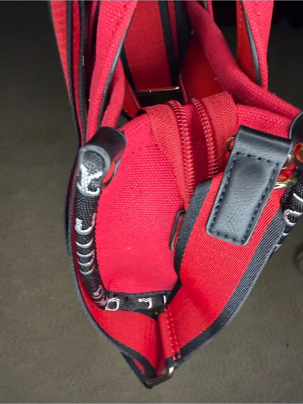 Red Canvas 'THE TOTEBAG' Structured Crossbody Tote
